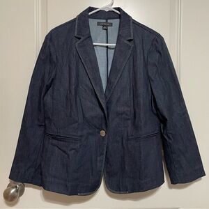 Ann Taylor Blue Blazer with Structured Shoulders